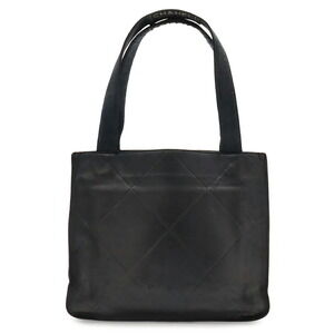 CHANEL BOUTIQUE handbag/tote bag, checkered pattern, lambskin leather, black.
